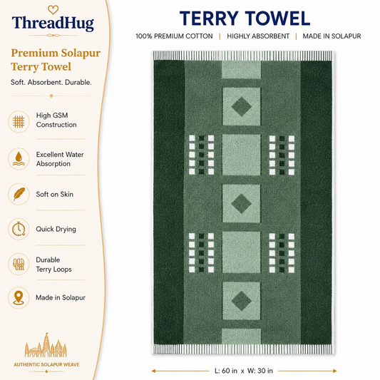 Forest Grid Fresh Solapur Terry Towel - full product details
