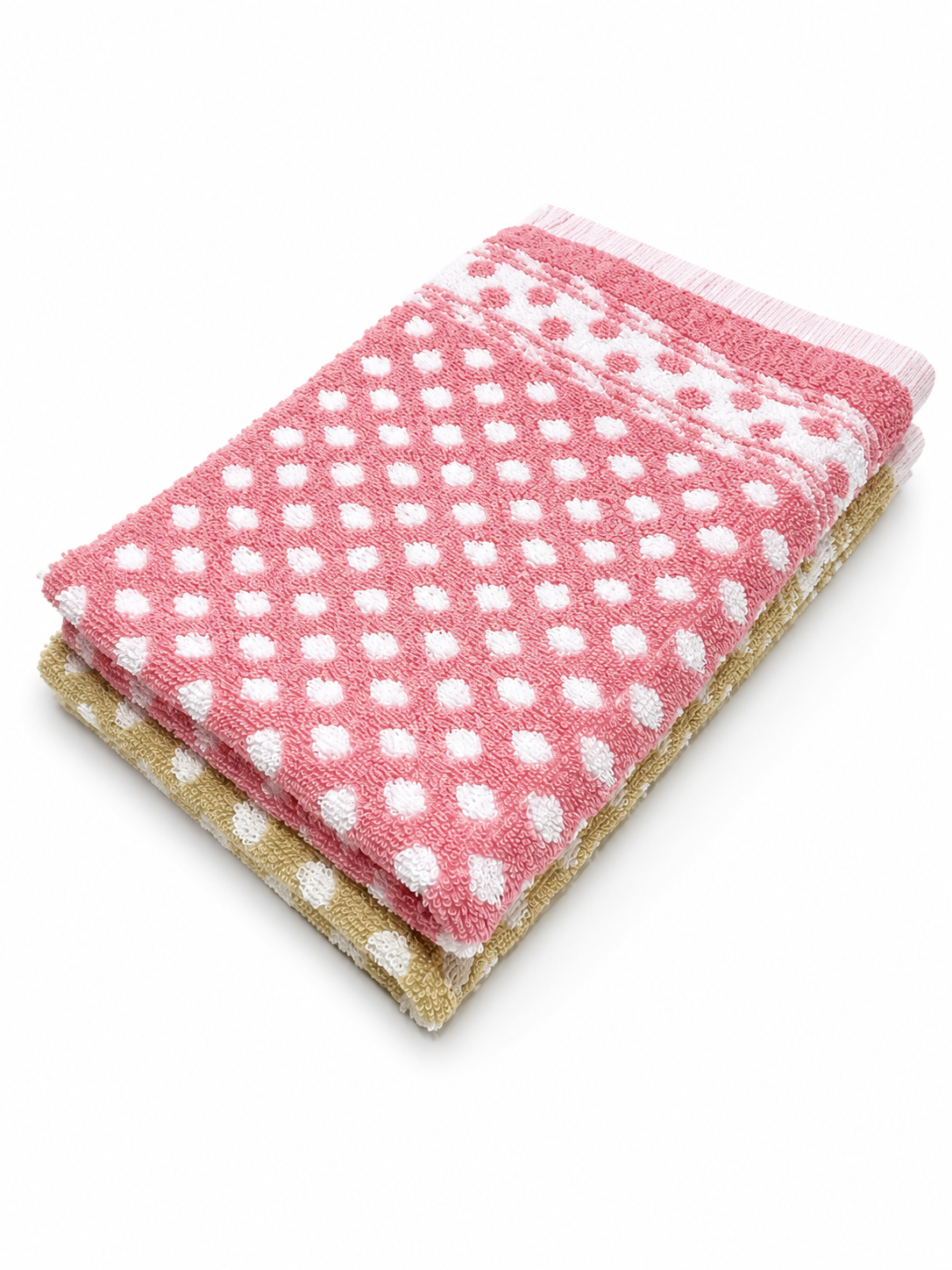 Blush Macaron & Matte Matcha Solapur Hand Towels | Set of 2