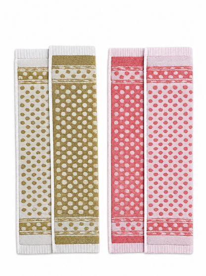 Blush Macaron & Matte Matcha Solapur Hand Towels | Set of 2