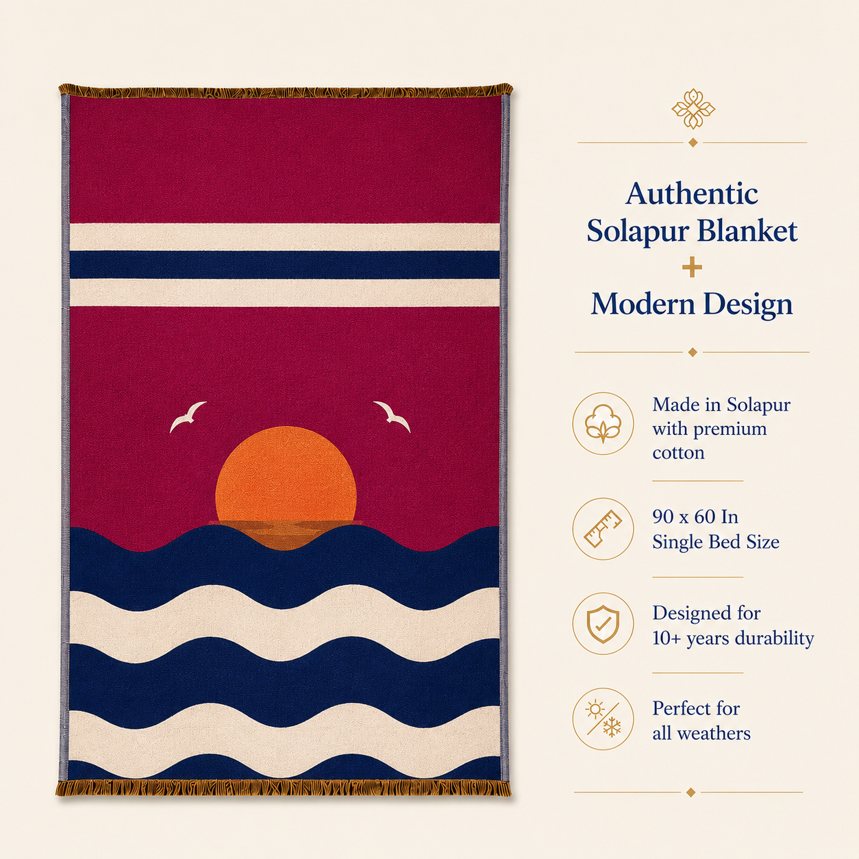Sunrise Symphony Solapur Blanket