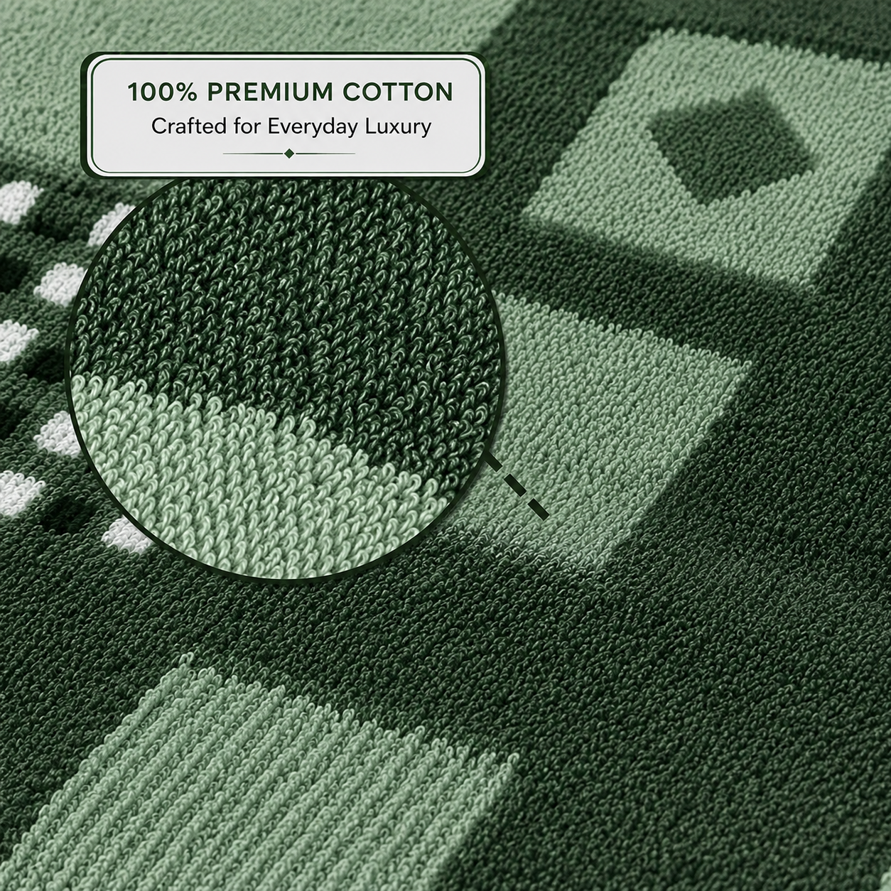 Forest Grid Fresh Solapur Terry Towel - cotton texture detail
