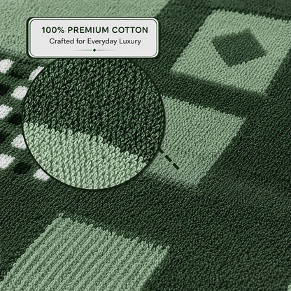 Forest Grid Fresh Solapur Terry Towel - cotton texture detail