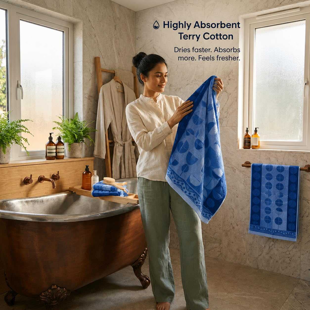Neel Utsav Solapur Terry Towel - lifestyle view
